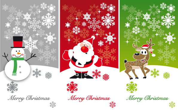 free vector A variety of christmas background vector greeting cards